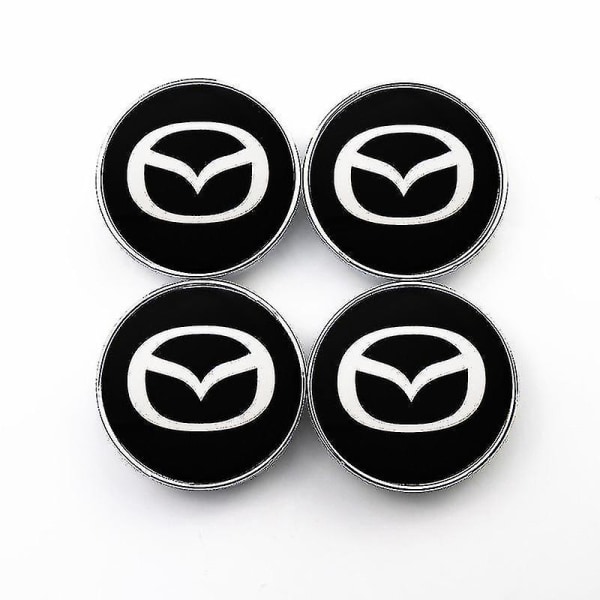 4st 60 mm bilhjulsnavklistermärken Cap Emblem märkesdekal för Mazda 3 5 6 323 626 Rx8 7 Mx3 Mx5 Cx5 Atenza Axela