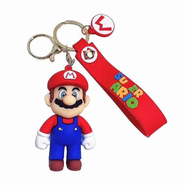 Super Mario Nøkkelring Nøkkelring Anheng Bag Charm Gamer Gaver Til Kvinner Menn Gutter Jenter B