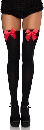 Sløjfe-dekoreret over-knee strømper, one size fits all.