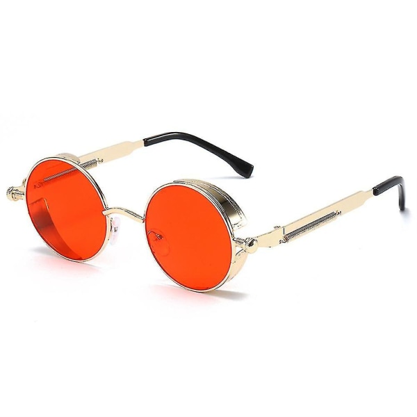 Vintage Polarisoivat Steampunk-Aurinkolasit Miehille Merkkisuunnittelu Pyöreät Uv400 Aurinkolasit Gold frame luxury gold