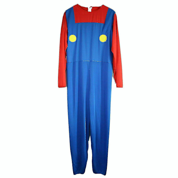 Miesten Aikuisten Super Mario ja Luigi Hieno Pukeutumispuku Putkimiehet Halloween-asu Red Mario M