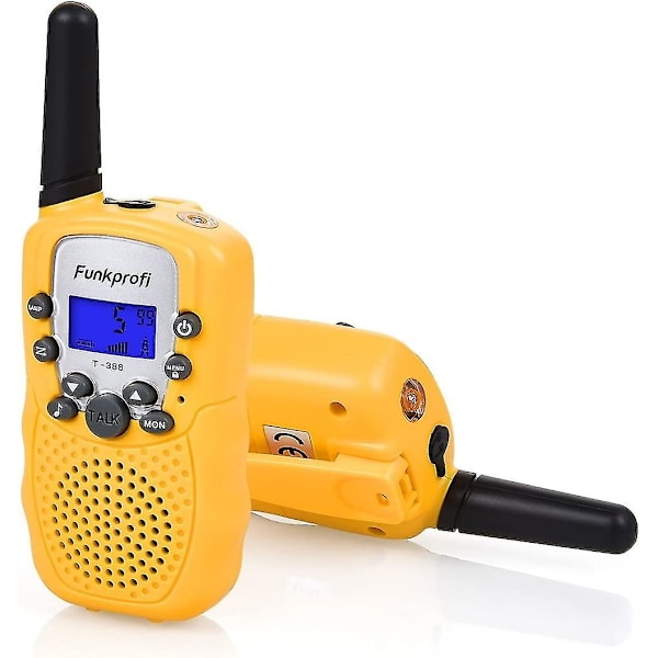 Walkie Talkies til Børn, Funkprofi 388 Radioer til Børn fra 3 År PMR 446 Rækkevidde Op til 3 km 8 Kanaler til Indkøb, Forlystelsesparker, Camping, Shopping