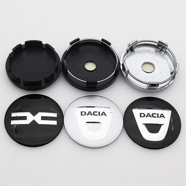 4 st 56 mm 60 mm Nya Dacia Bilhjul Center Hub Cap Auto Fälg Refit D- Covers Dekal Styling Tillbehör