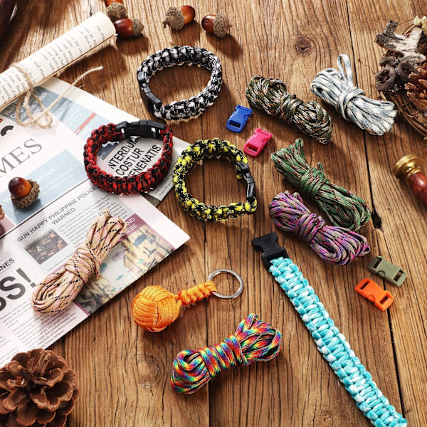 28 farger 10 fot Paracord-snøre 550 Multifunksjonell Paracord-tau Paracord-armbåndstau Håndverk Lag tausett