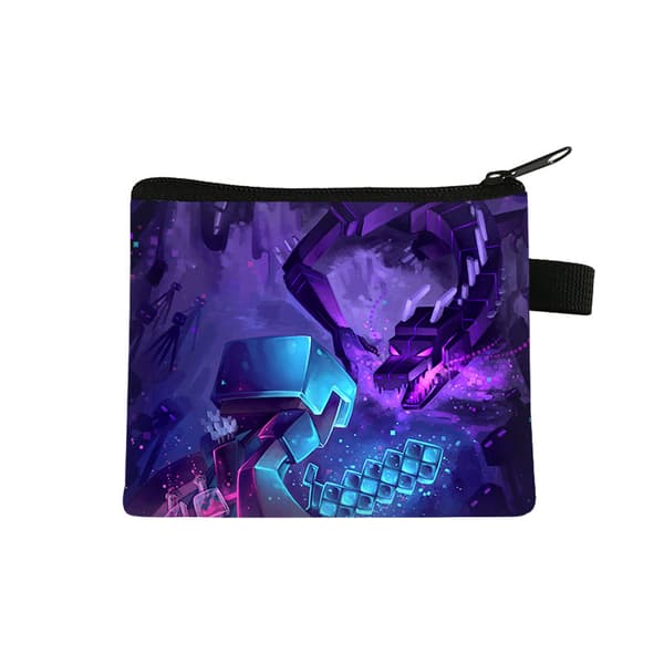 Minecraft Mini Myntbörs — Portabel Kortfodral i Polyester för Studenter 13.5*11cm.15
