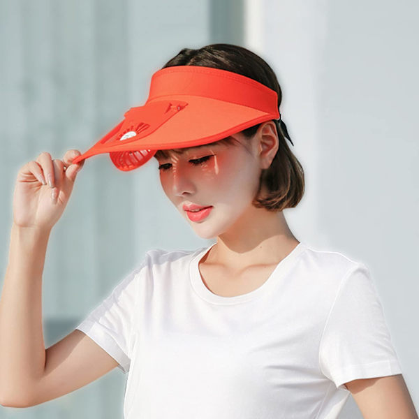 Fan Cap USB Opladning Baseball Golf Hat Køl Dit Ansigt I Varmt Sol Sommer Camping & Vandreture For Voksne Teenagere Orange