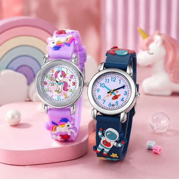 Epoxy-belagt ur til folkeskolebørn Pink Pony Gift Set