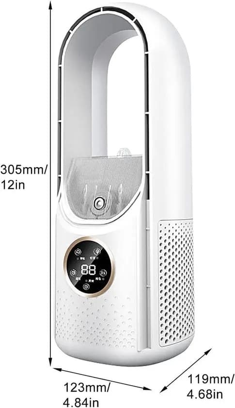 Bladeless fläkt - 6 hastigheter och timer - USB multifunktionell kontroll med LED-display - Tyst och bärbar för sovrum, kök, kontor - blå - 1 enhet... blue