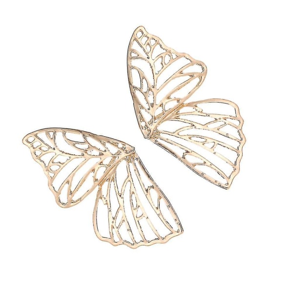 1 Pair Of Hollow Out Wings Shape Ear Studs Delicate Exaggerated Earrings Elegant Charming Ear Jewelry For Women Ladies (silver) NEHXV