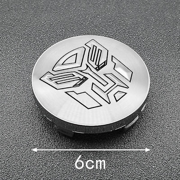 4 kpl 56+60mm Cool Autobots Logo Transformers Badge Emblem Auton pyörän navan keskikorkit Tarra Vanteen kansi Auto Styling Tarvikkeet