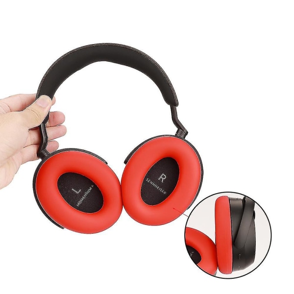 1 pari silikoni korvatyyny Sennheiser MOMENTUM 4 langattomalle Bluetooth kuulokkeelle pehmeä pehmuste-beige