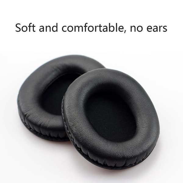 Elastiske øreputerdeksler for hodebånd til Audio Technica ATH M50x M50/m40x hodetelefoner A pair of black earmuffs