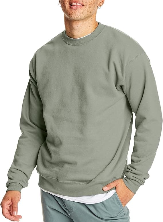 Fleece Pullover Crew Neck Sweatshirt til mænd, 1 eller 2-pak