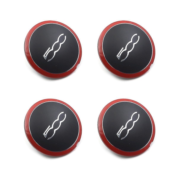 4 kpl 133 mm:n keskiöhattu Fiat 500:n pyörän keskiöhattujen embleemitarra 68078419AC 68078421AC 51884863 Punainen BlackRed