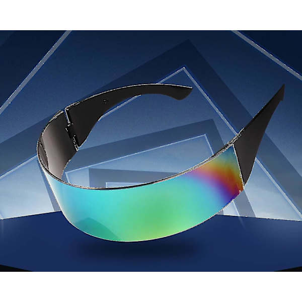 80-luvun Futuristiset Visiiri Aurinkolasit Miehille ja Naisille Futuristisella Punk-Tyylillä   B2740_s Colourful