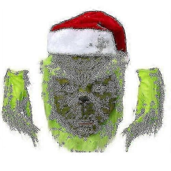 7 dele The Grinch Kostume Julekostume Cosplay Voksen Julemand Kostume Outfits Sæt + Maske A Mask only L
