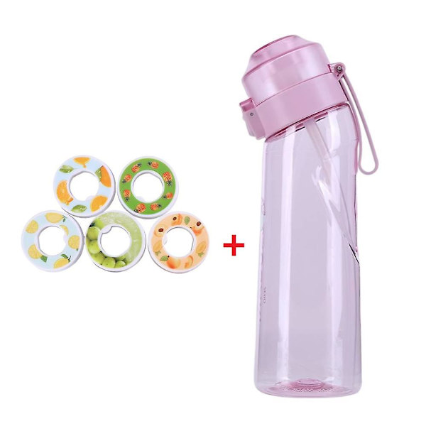 Smaksatt vattenflaska med 7 smakpods Air Water Up flaska Frosted Black 650ml Air Starter Up Set Vattenkopp för camping Sport K SPAIN