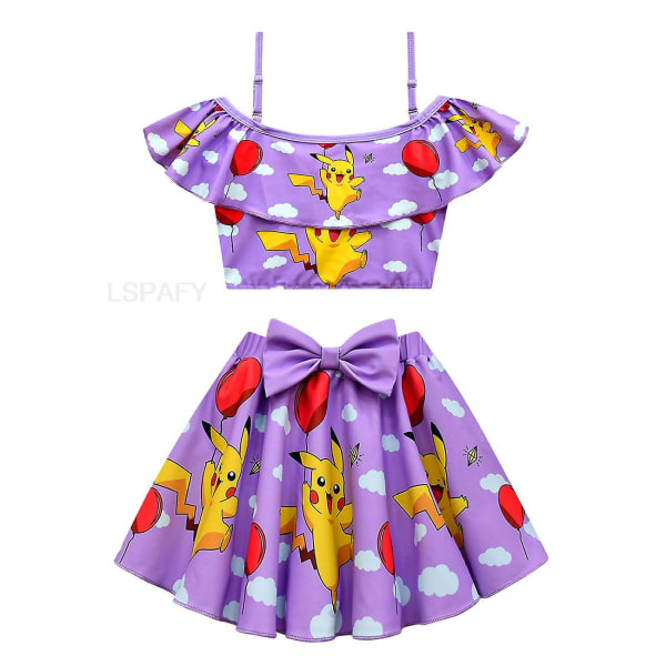 Tecknad flicka badkläder Pikachu flicka baddräkt två delar barn bikini set barn badkläder badkläder 203271 Size 150