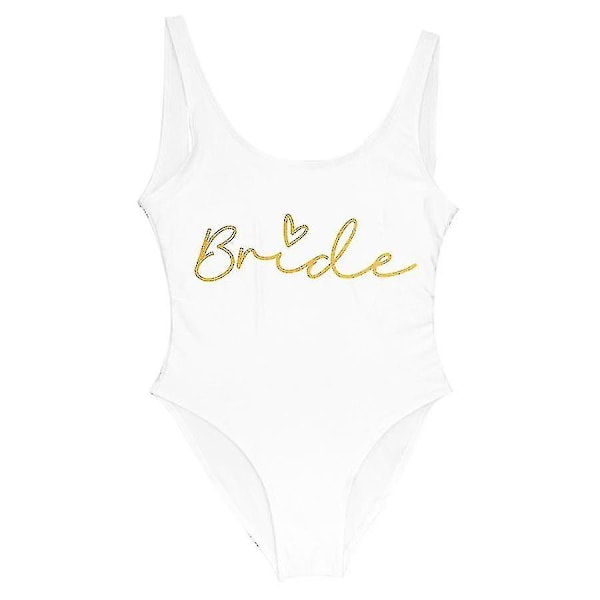 S-3xl Guldtryck Team Bride En-delad Baddräkt Squad Kvinnor Badkläder Möhippa Fest Baddräkt Sommar Strandkläder Baddräkt bride1 L