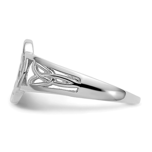 14k hvitt gull polert dame keltisk knute ring størrelse 7 smykker for kvinner - 2,5 gram