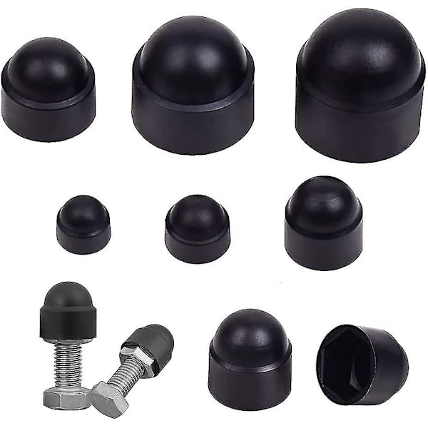 Heksagonale skruebeskyttere 145 stk plasthettebolter, boltmut beskytter, heksagonmutter beskytter, M4 M5 M6 M8 M10 M12, med oppbevaringsboks for skruer