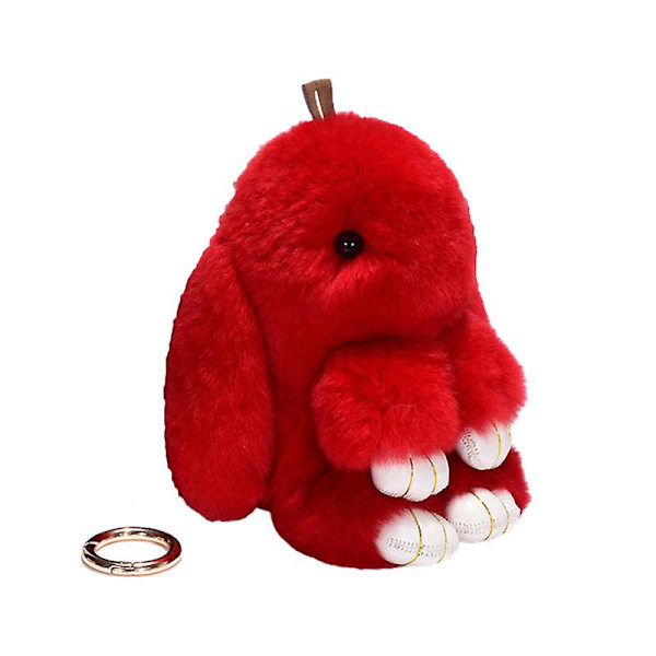 Pehmeä Pupu Avaimenperä, Super Pehmeä Tekoturkis, Ihastuttava Jänis Nukke, Plushie, Reppu Koriste, Värillinen Täytetty Jänis Ripustus, Lapsen Nukke Leikki, Syntymäpäivälahja White Grey 18cm