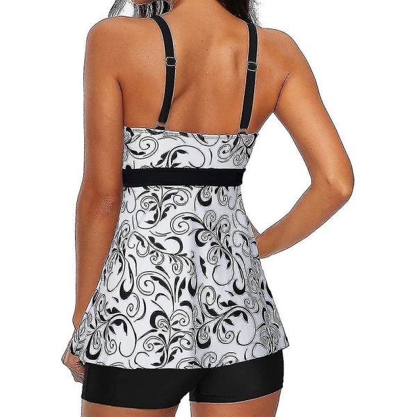 Kvinners Strand Polstret Badedrakt Shorts Bikini Sett Badetøy Badedrakt Strand Badedrakt Black White L