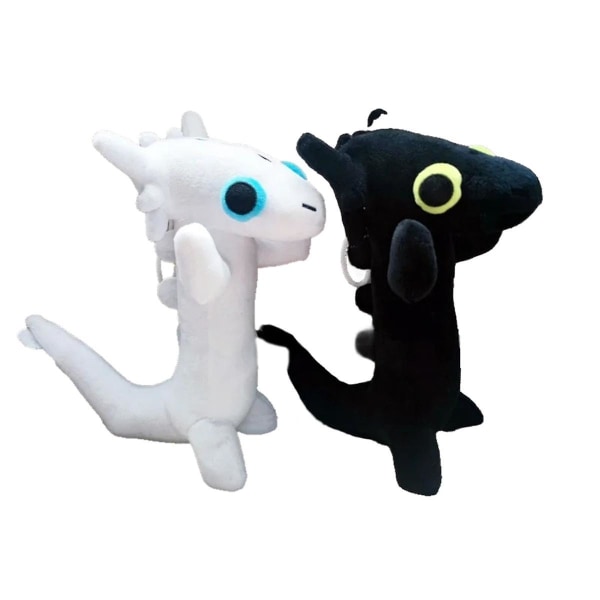 2kpl Hampaaton tanssimeemi pehmolelu tanssiva lohikäärmeen täytetyt pehmeät eläimet pehmot 25 cm nukke-anime white   black