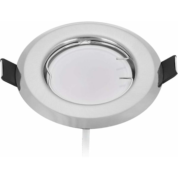 Sæt med 3 ultra flade indbyggede LED-spots med 3x5W dæmpbar pære 220V spotmodul, boring 55mm, dæmpbar, varm hvid 3000K, 120° strålevinkel
