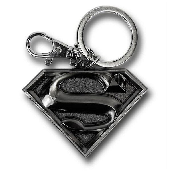 Superman Sølvsymbol Nøglering i Tin Grey