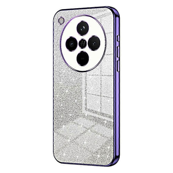 För Oppo Find X8 5G Skal Elektropläterad Gradient Glitter TPU Mobilskal - Lila Transparent