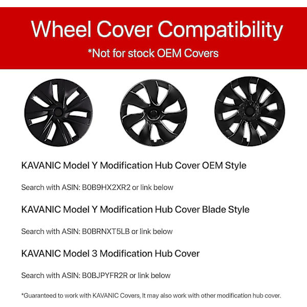 Center Cap (4 stk.) Til Tesla Model Y Model 3 Modifikation Navkapsel (hvid/matsort) Qxuan