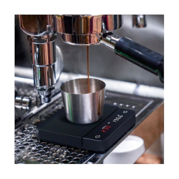 Pieni käsinkeitetty kahvi elektroninen vaaka kotitalouksien kahvin punnitus oma ajoitusvaaka keittiövaaka vedenpitävä black