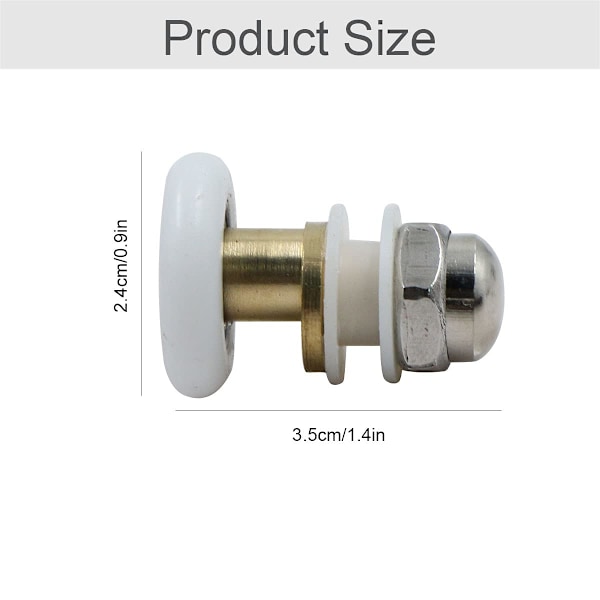 Duschdörr Rulle - Duschrullar Hjul för Glidande Duschrullar Mässing Duschkabin Dörr Rulle Hjul 4st 23mm