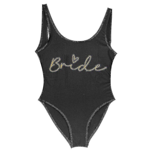 S-3xl Guld Print Team Bride Heldragt Badetøj Squad Kvinder Badetøj Bachelorette Party Badetøj Sommer Beatchwear Badetøj bride7 XXXL