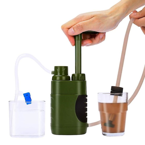 Utomhus Överlevnadsvattenfilter System Bärbar Handpump För Camping Vandring