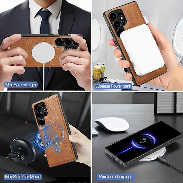 Samsung Galaxy S25 Ultra Magneettikotelo PC + PU Puhelimen Takakuori Irrotettavalla Korttipidikkeellä - Br Purple
