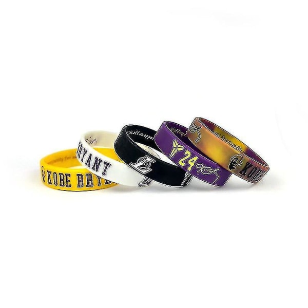 Silikonarmbånd Kobe Lakers Nr. 24 Armbåndskolleksjon Sportsarmbånd Nba Basketballstjerne Souvenir 5stk