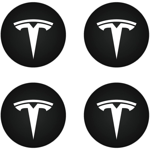 Centrumplast (4 st) för Tesla Model Y Model 3 Modifiering Navkapsel (vit/matt svart) Qxuan