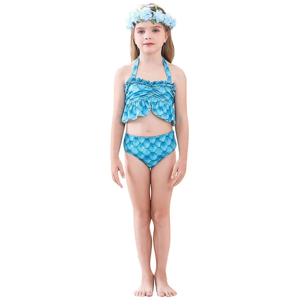 2-13 år 3 st flickor sjöjungfru svans badkläder semester hawaiiansk sommar badkläder strand badkläder B 6-7 Years