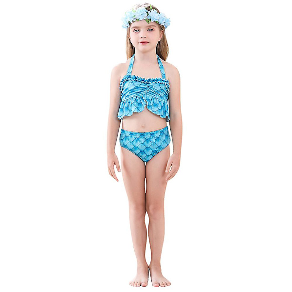2-13 år 3 st flickor sjöjungfru svans badkläder semester hawaiiansk sommar badkläder strand badkläder B 8-9 Years