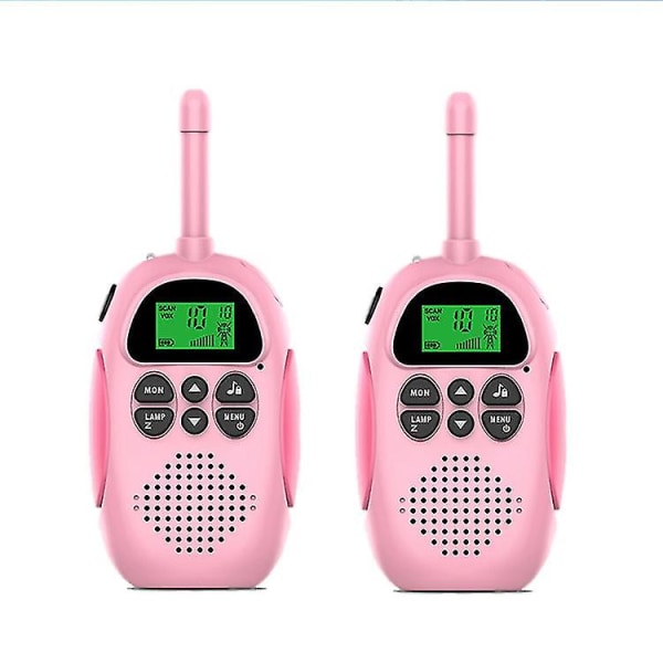 Walkie Talkie lapsille, pojille ja tytöille, lelu 3-10+ vuotta, 8 kanavaa, Vox-skannaus, ladattava kaksitieliradio, 3 km kantama, Walky Talky ulkoiluseikkailuihin Pink