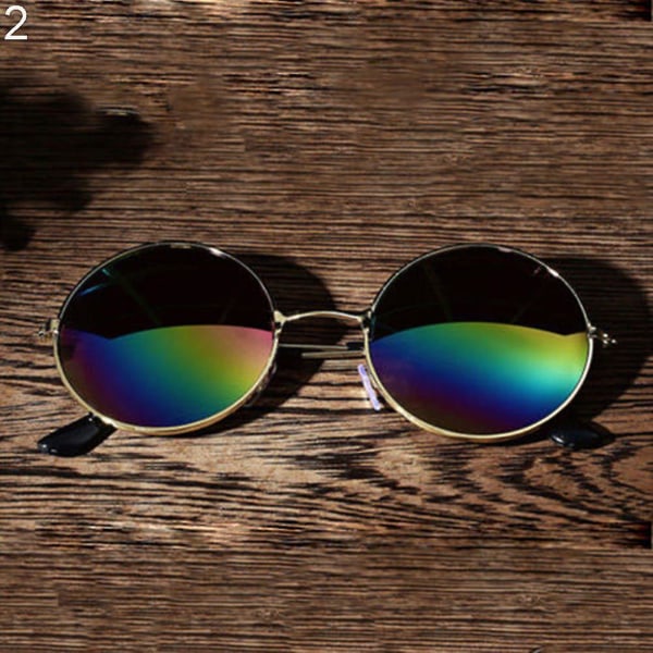 Sinknap mænds kvinders runde spejllinsebriller Udendørs UV-beskyttelse Solbriller Eyewear Multicolor