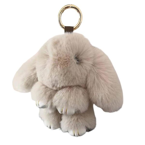 Pehmeä Pupu Avaimenperä, Super Pehmeä Tekoturkis, Ihastuttava Jänis Nukke, Plushie, Reppu Koriste, Värillinen Täytetty Jänis Ripustus, Lapsen Nukke Leikki, Syntymäpäivälahja Black & White 18cm