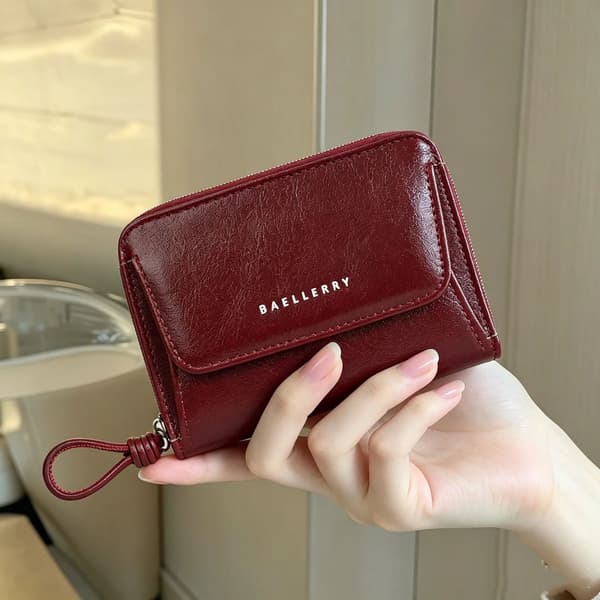 Mini møntpung kortholder opbevaringstaske red