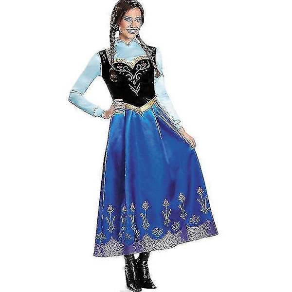 Voksen Prinsesse Anna Elsa Kostyme Jul Cosplay Fancy Dress Antrekk Anna L