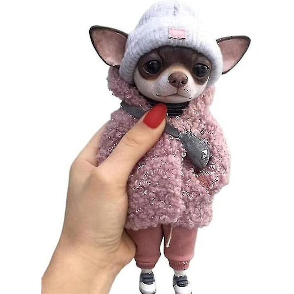 Håndlavet Dukke Resin Stående Hvalp Plys Legetøj Figur Chihuahua Sharpei Hund, Sød Moderigtig Dyr Ler Dukke Hjem Dekoration (a)-scntcv