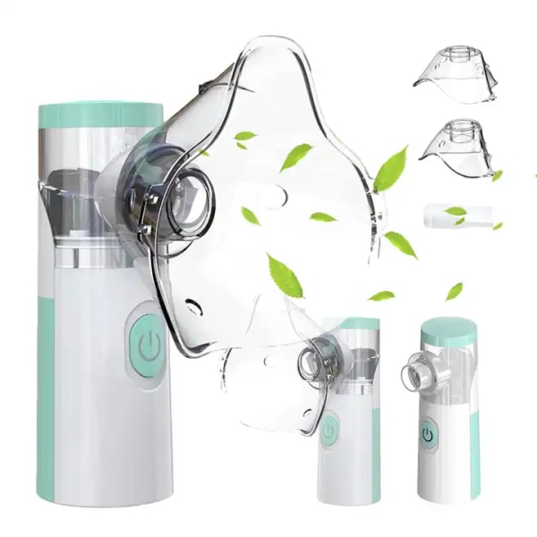 Inhalator för Barn och Vuxna, Bärbar Mesh Nebulisator med Tyst Drift, Fin Dimma, 8 ml, USB & Batteri, Astma & Förkylning
