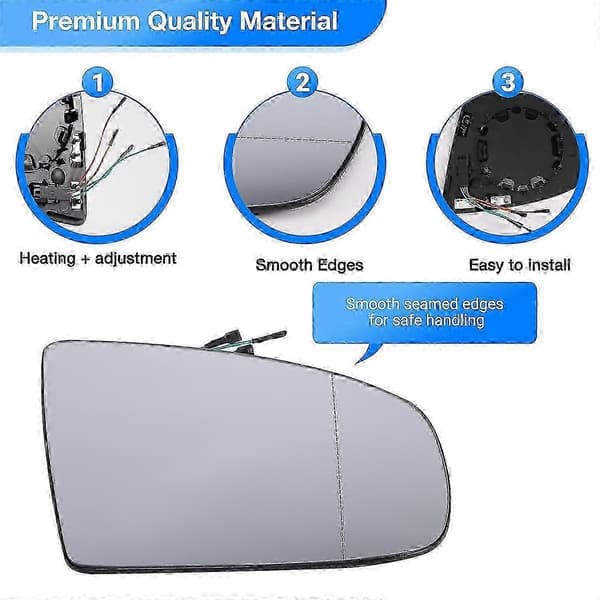 Höger Sida Backspegel Sidospegel Glas Uppvärmd + Justering för X5 E70 2007-2013 X6 E71 E72 2008-2014