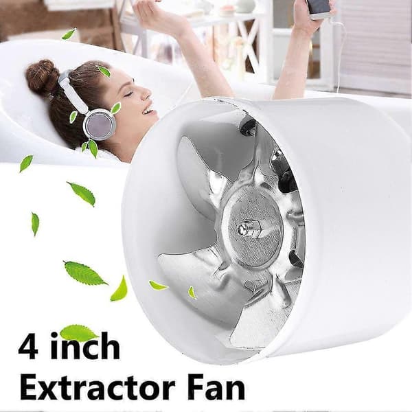4-tums Tyst Badrum Kök Inline Väggmonterad Ventilationsfläkt